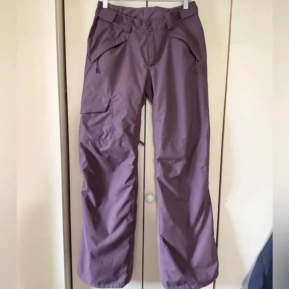 North Face Women’s Freedom Insulated Snow Pants Black Plum Purple Ski Snowboard - Picture 4 of 11